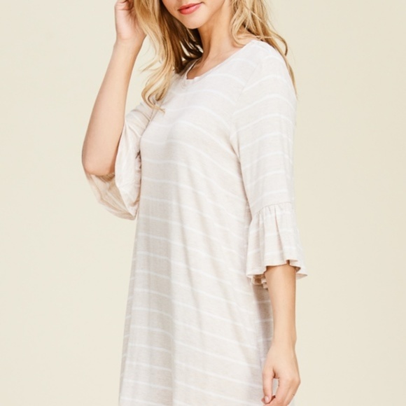 Papermoon Stripe Ruffle Sleeve Tunic Dress - Picture 3 of 6
